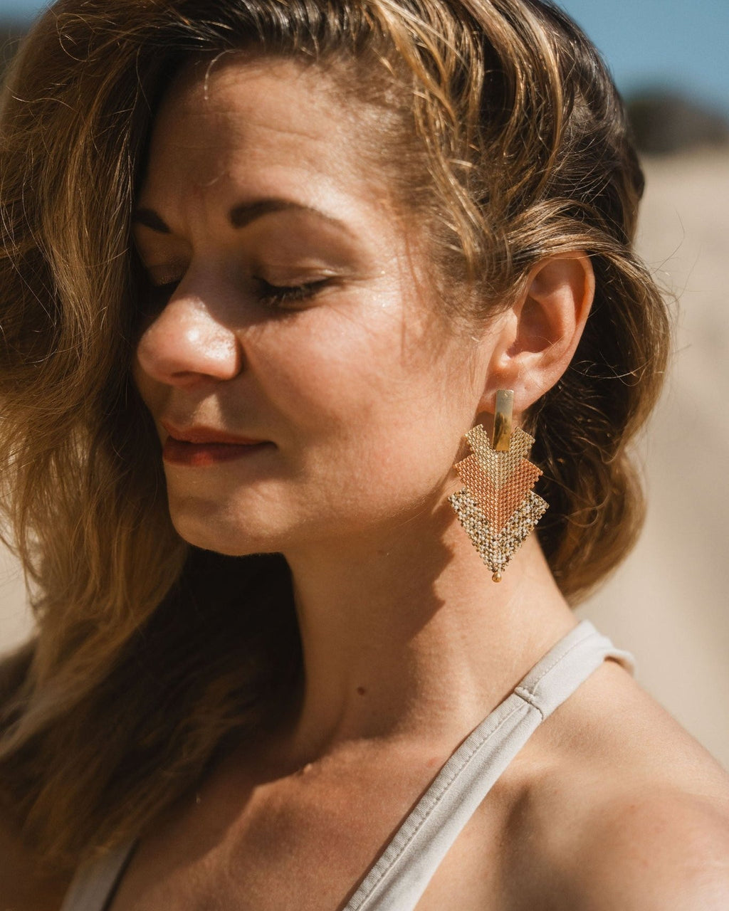 Golden Hour Arrow Earrings - Anne Sidora Unique Poetic gift boutique in Los Cabos