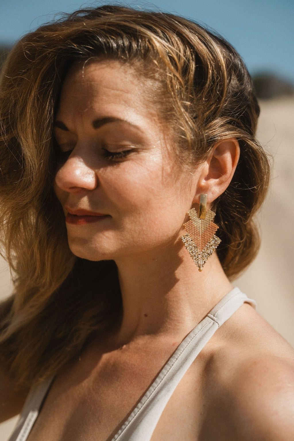 Golden Hour Arrow Earrings - Anne Sidora Unique Poetic gift boutique in Los Cabos
