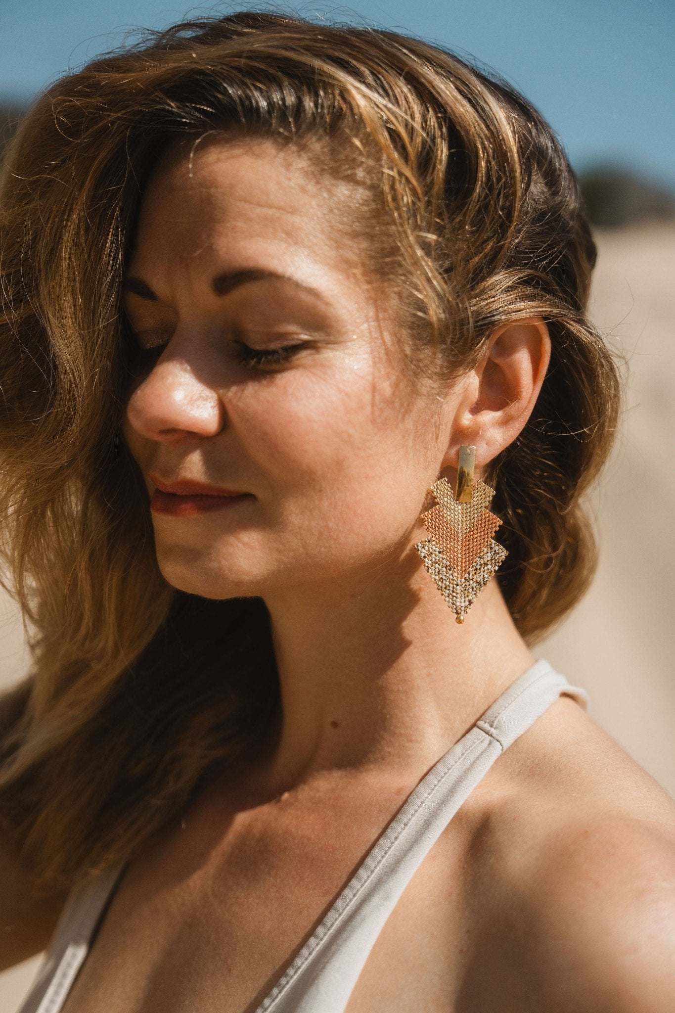 Golden Hour Arrow Earrings - Anne Sidora Unique Poetic gift boutique in Los Cabos