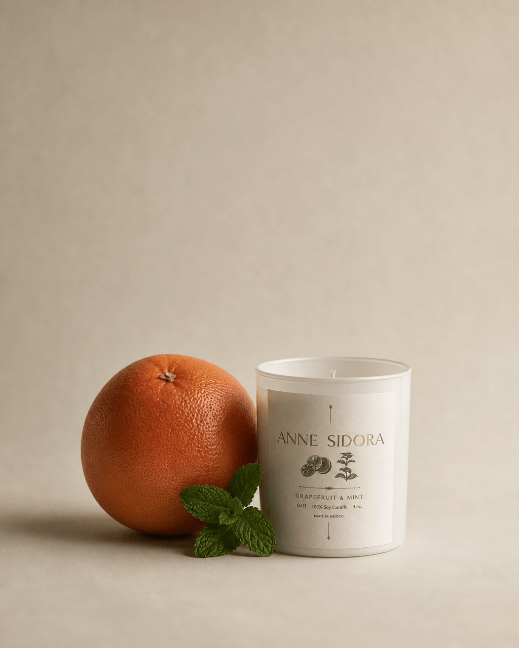 Grapefruit & Mint Candle - Anne Sidora Unique Poetic gift boutique in Los Cabos
