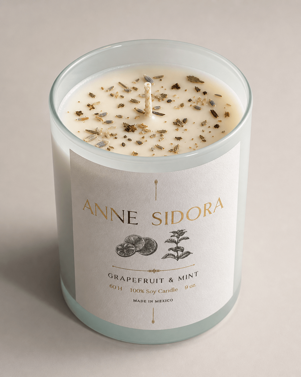 Grapefruit & Mint Candle - Anne Sidora Unique Poetic gift boutique in Los Cabos