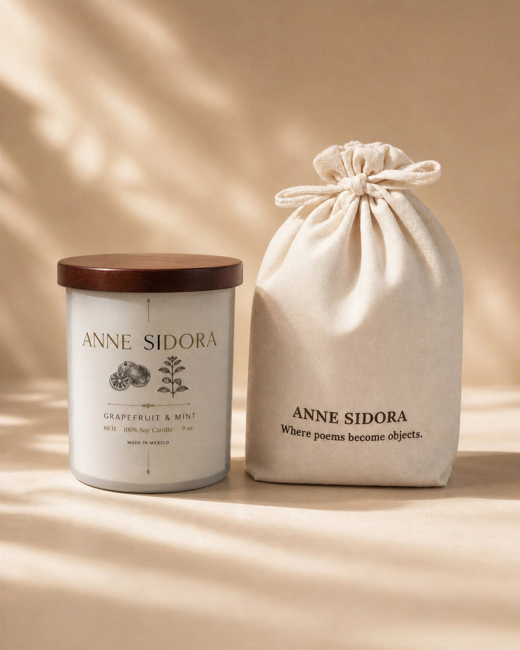 Grapefruit & Mint Candle - Anne Sidora Unique Poetic gift boutique in Los Cabos