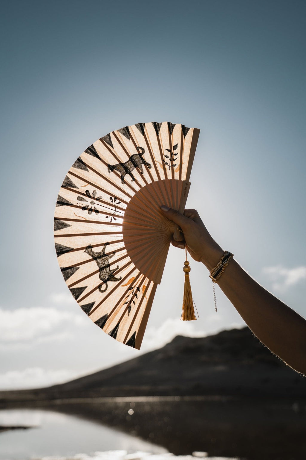 Jaguar Hand - Painted Folding Fan - Anne Sidora Unique Poetic gift boutique in Los Cabos