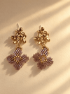 Mil Flores Gris & Violet Earrings - Anne Sidora Unique Poetic gift boutique in Los Cabos