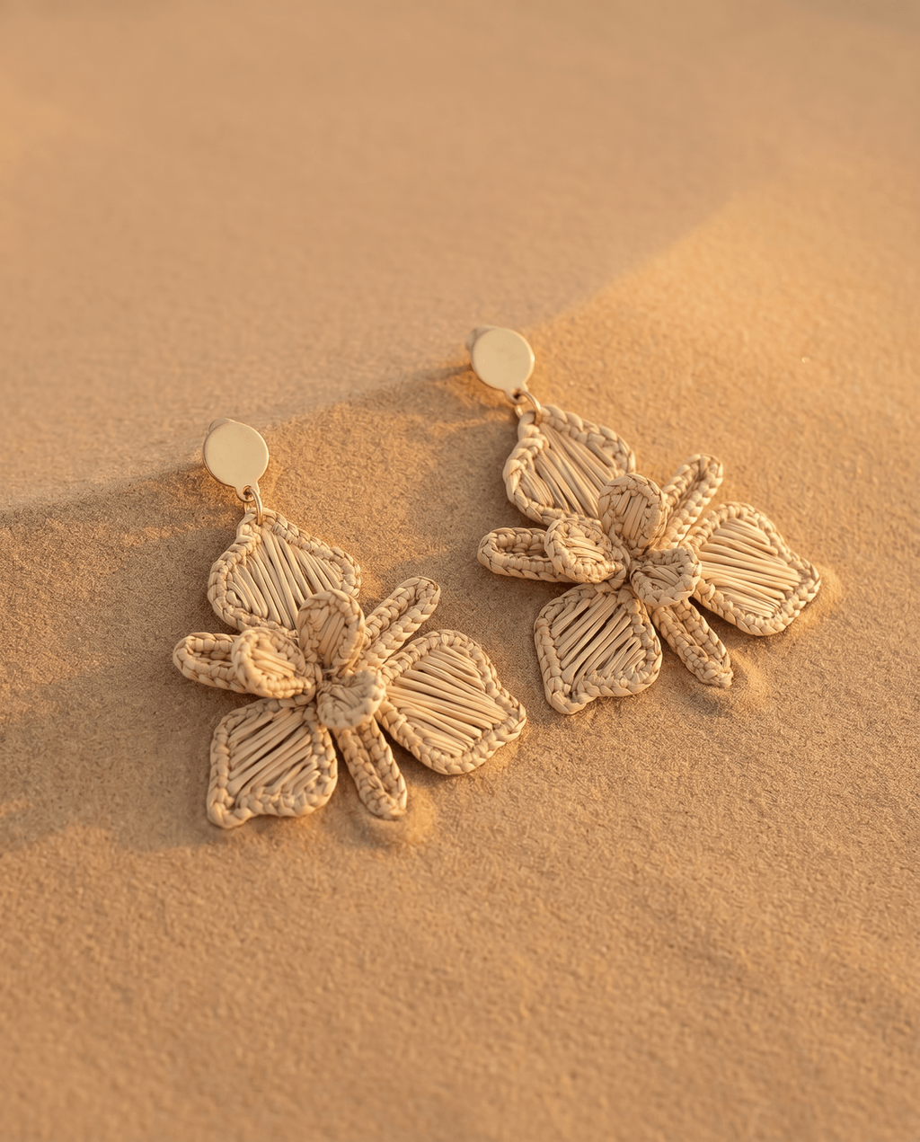Plumeria Palm Earrings - Anne Sidora Unique Poetic gift boutique in Los Cabos