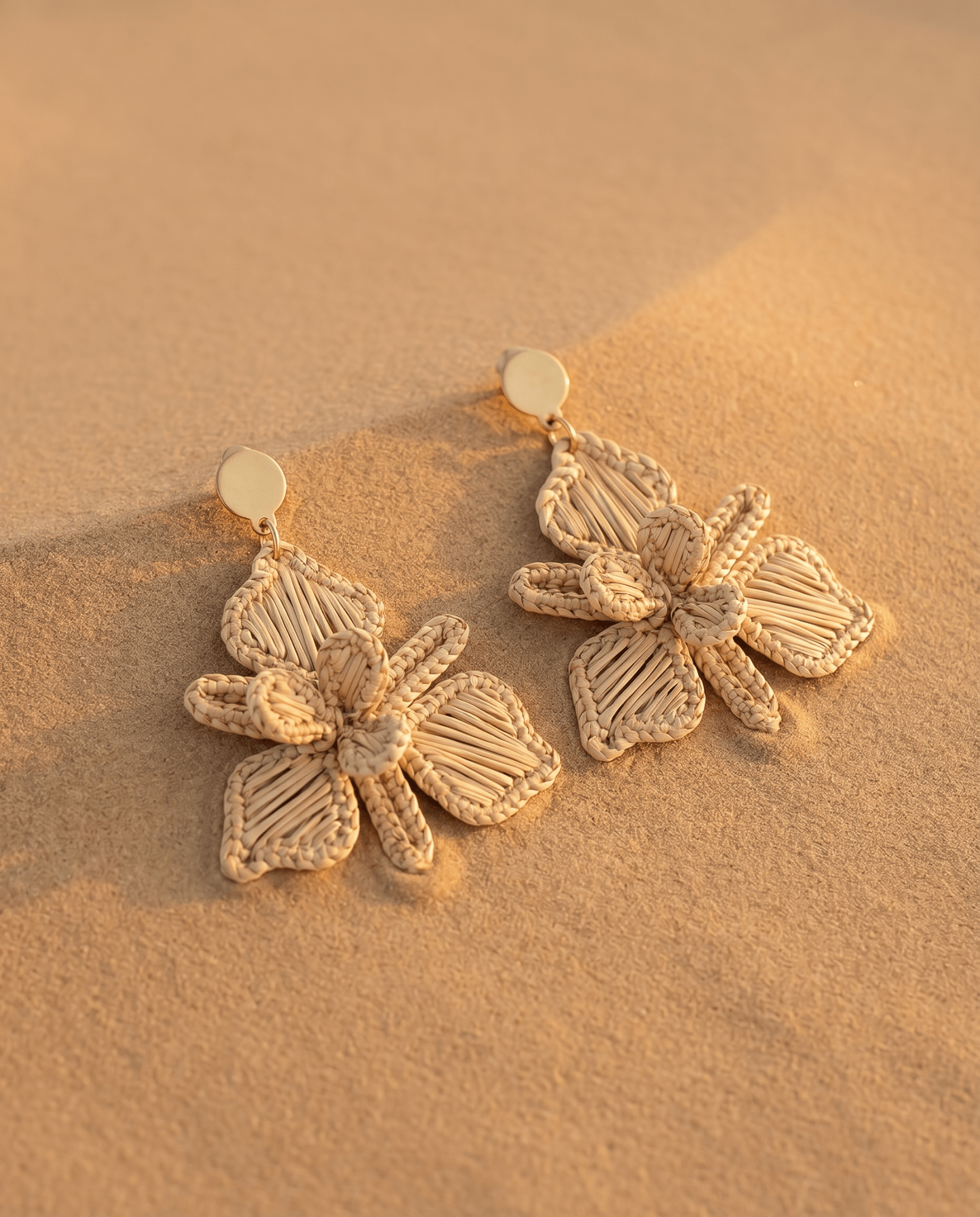 Plumeria Palm Earrings - Anne Sidora Unique Poetic gift boutique in Los Cabos