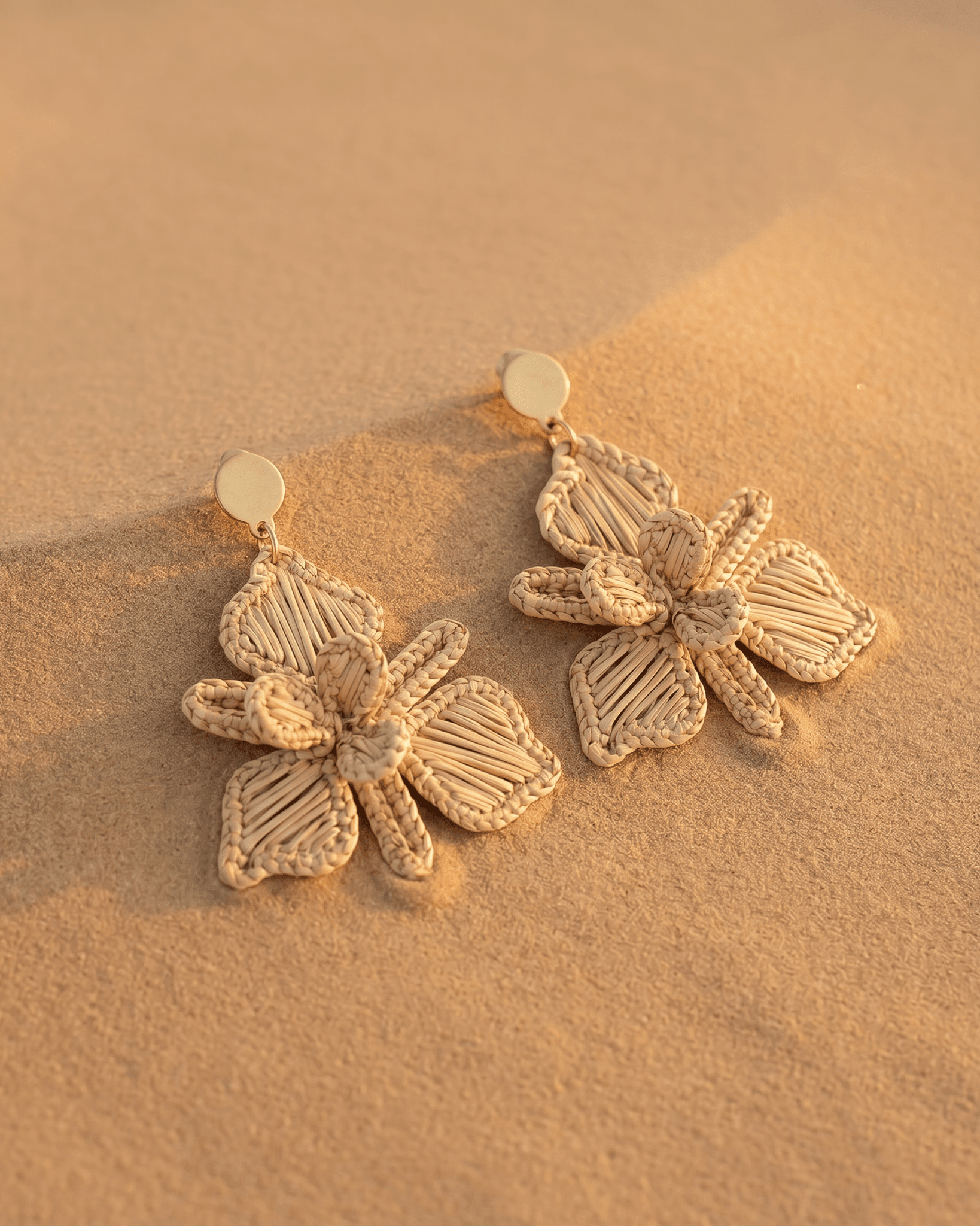 Plumeria Palm Earrings - Anne Sidora Unique Poetic gift boutique in Los Cabos