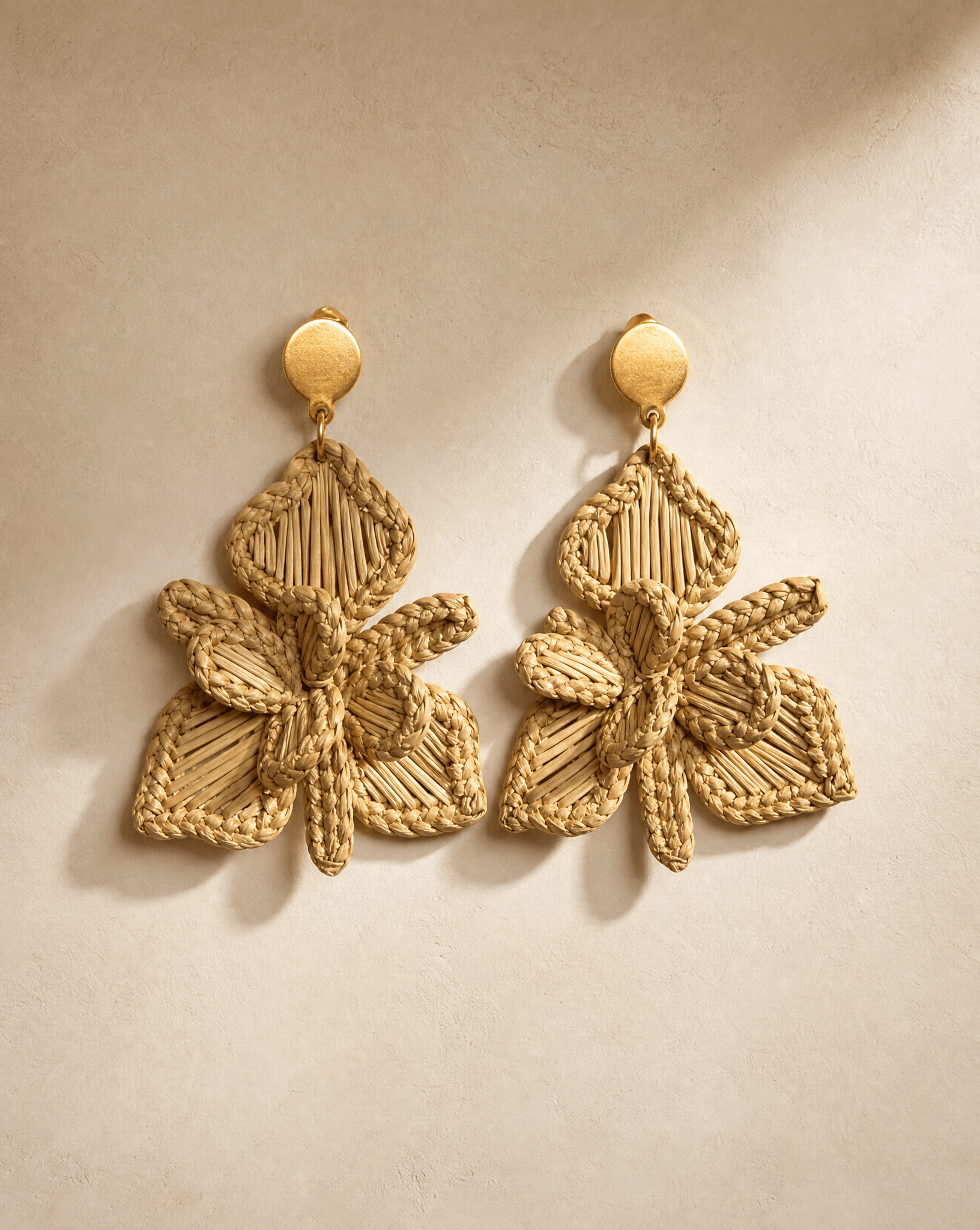 Plumeria Palm Earrings - Anne Sidora Unique Poetic gift boutique in Los Cabos