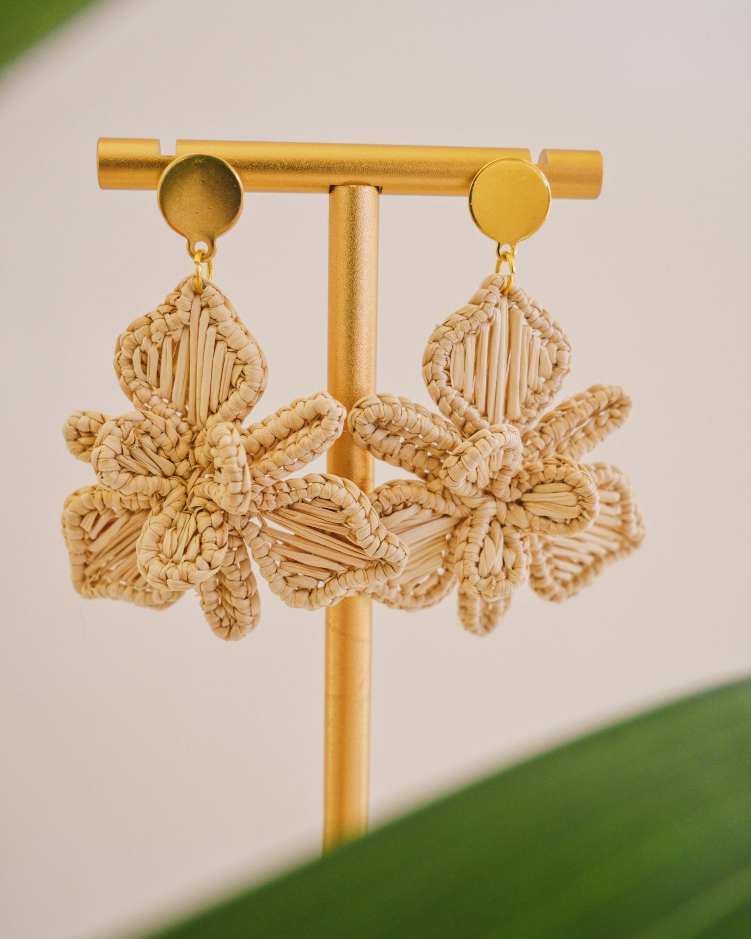 Plumeria Palm Earrings - Anne Sidora Unique Poetic gift boutique in Los Cabos