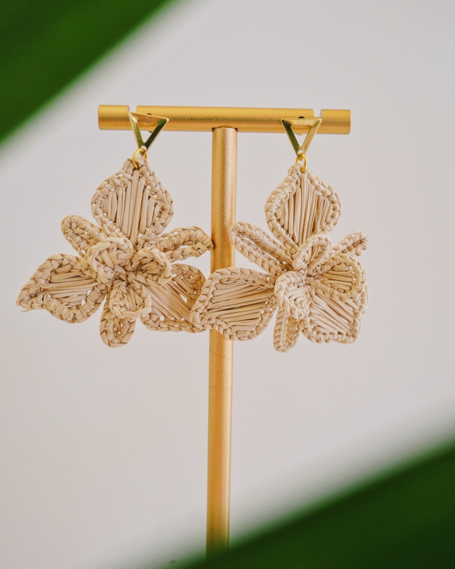 Plumeria Palm Earrings - Anne Sidora Unique Poetic gift boutique in Los Cabos