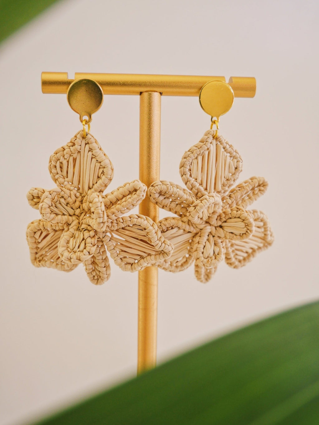 Plumeria Palm Earrings - Anne Sidora Unique Poetic gift boutique in Los Cabos