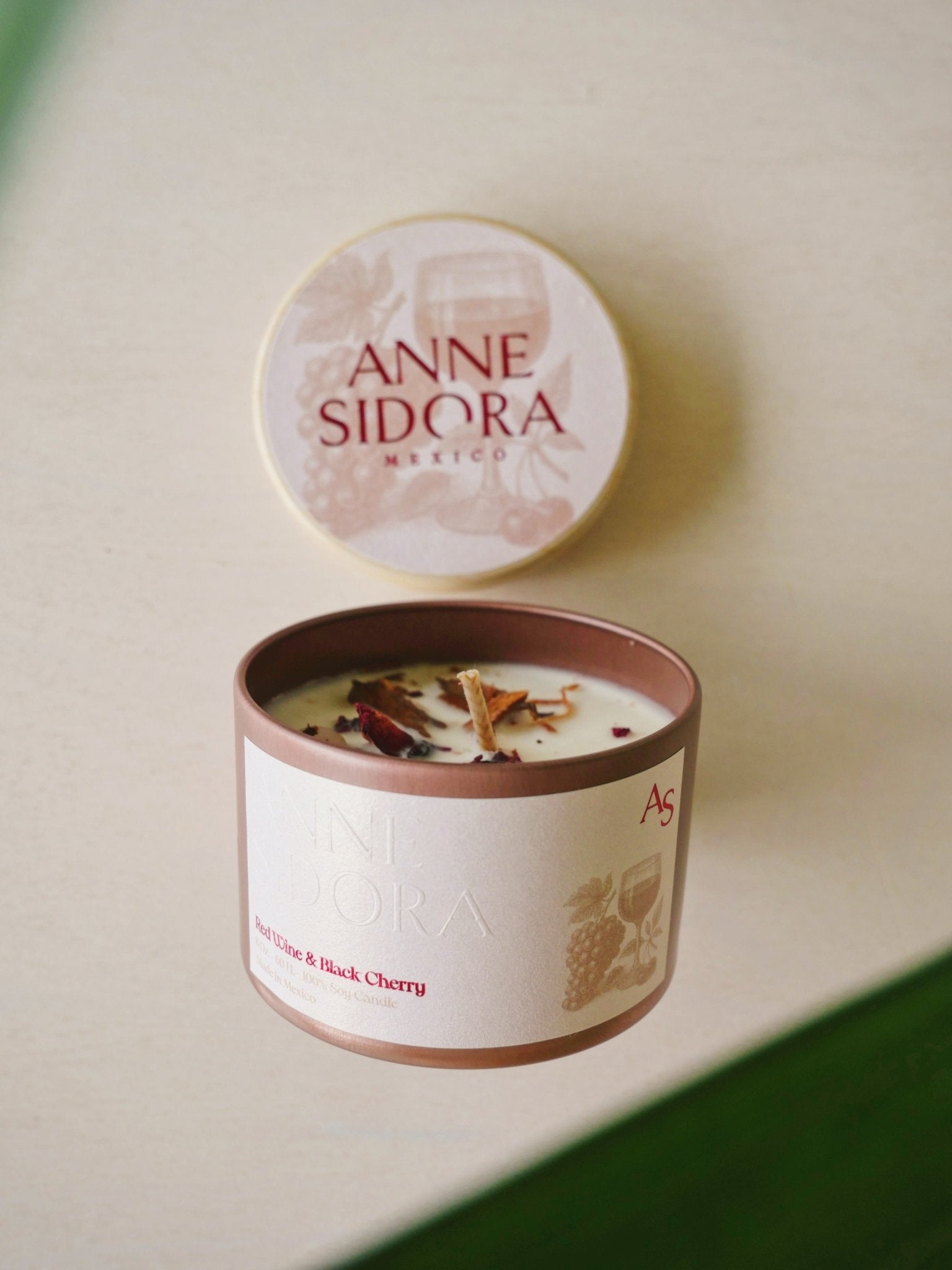 Red Wine & Black Cherry Candle - Anne Sidora Unique Poetic gift boutique in Los Cabos