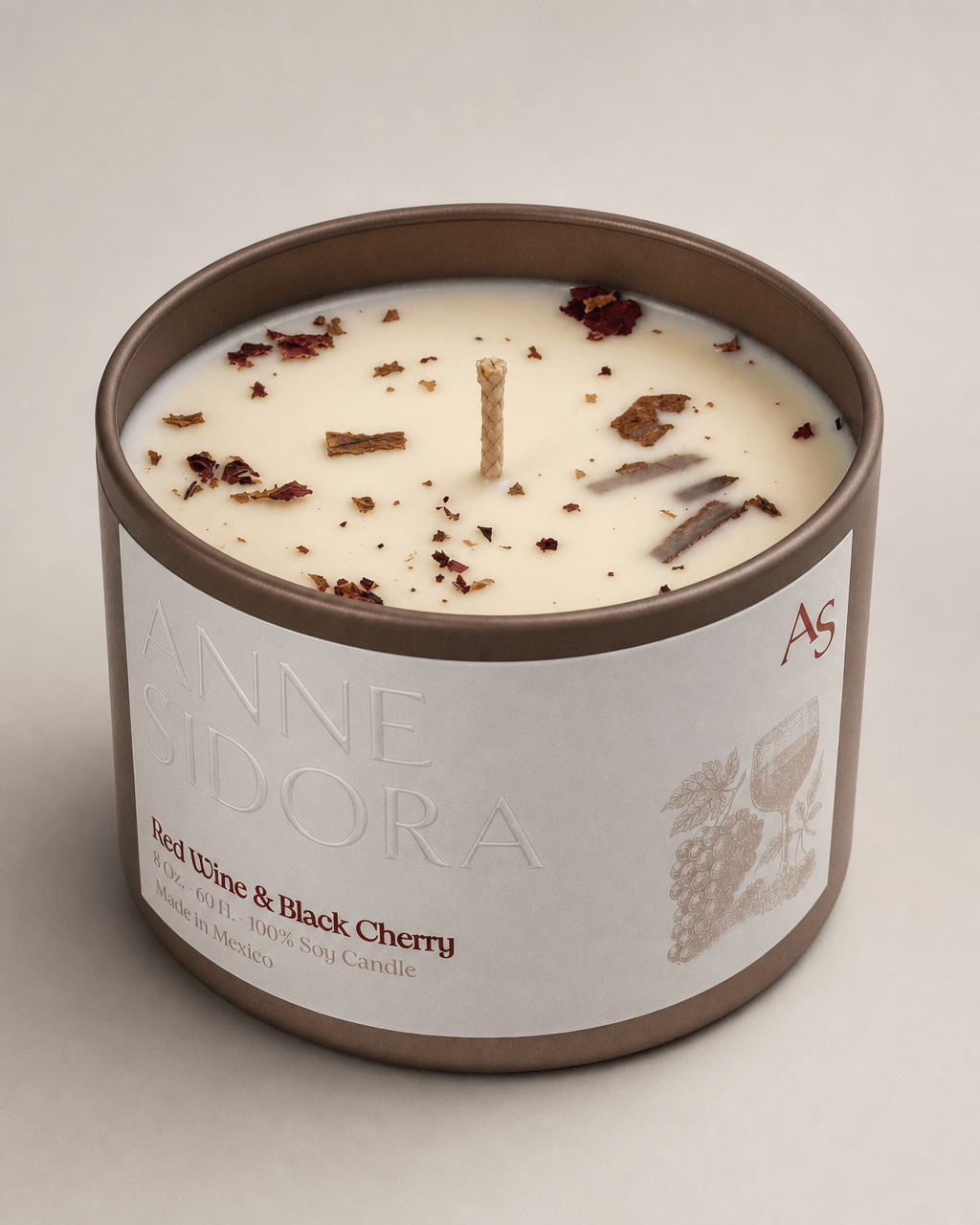 Red Wine & Black Cherry Candle - Anne Sidora Unique Poetic gift boutique in Los Cabos