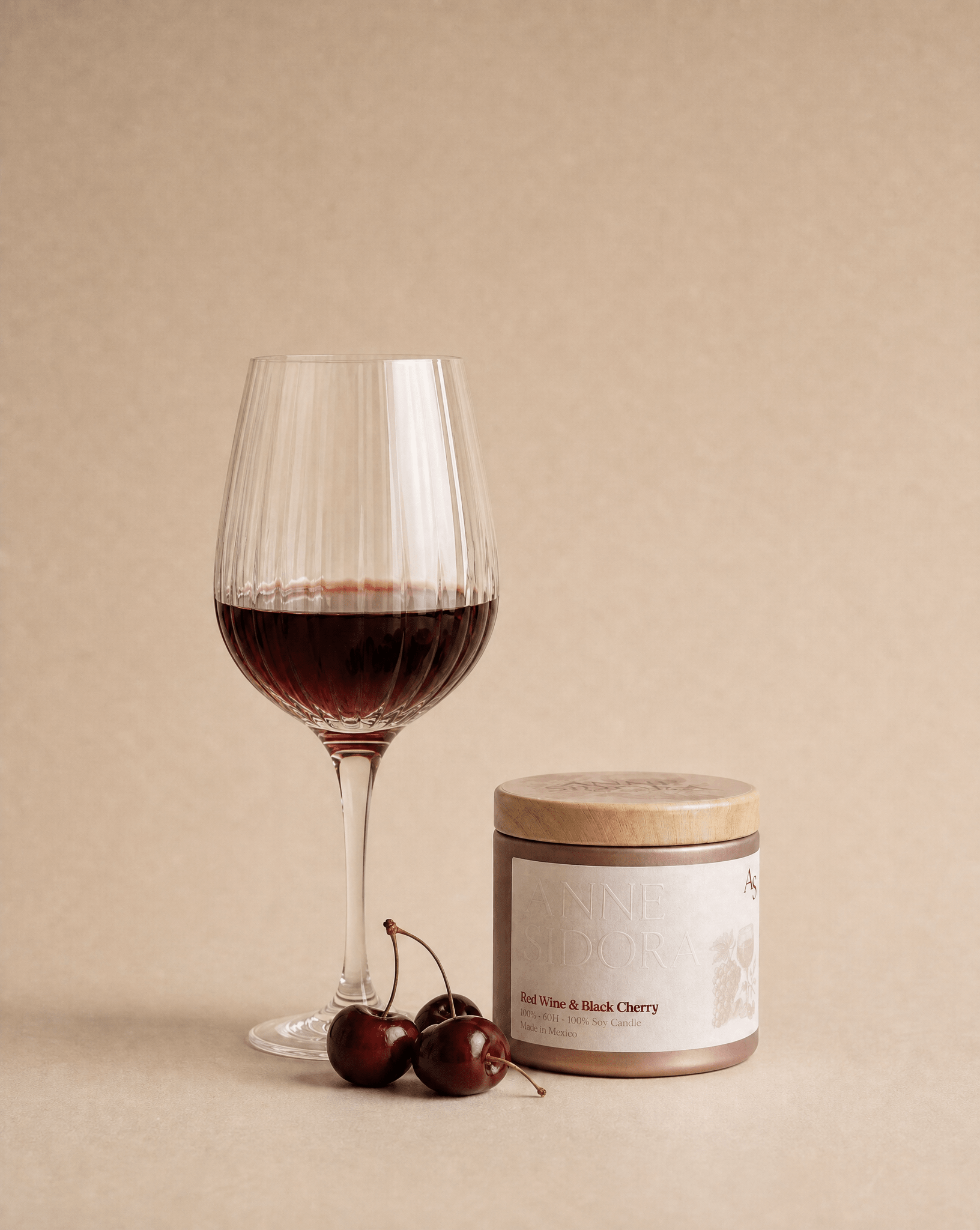 Red Wine & Black Cherry Candle - Anne Sidora Unique Poetic gift boutique in Los Cabos