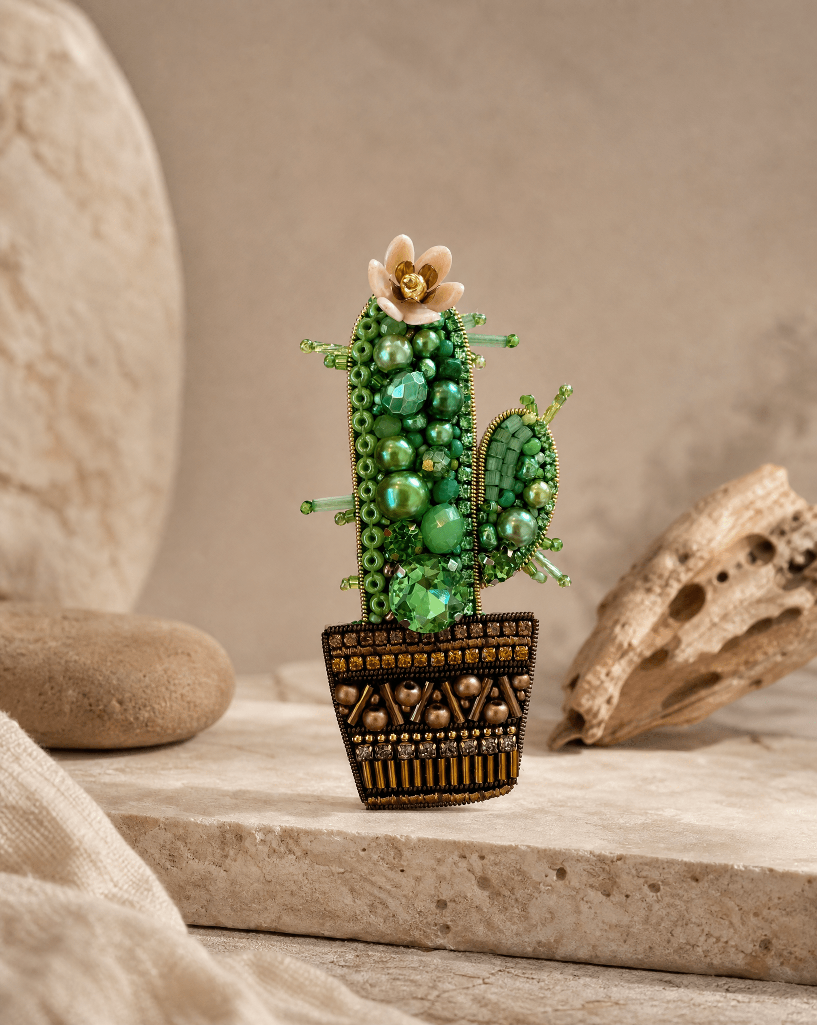 Saguaro Cactus Brooch - Anne Sidora Unique Poetic gift boutique in Los Cabos
