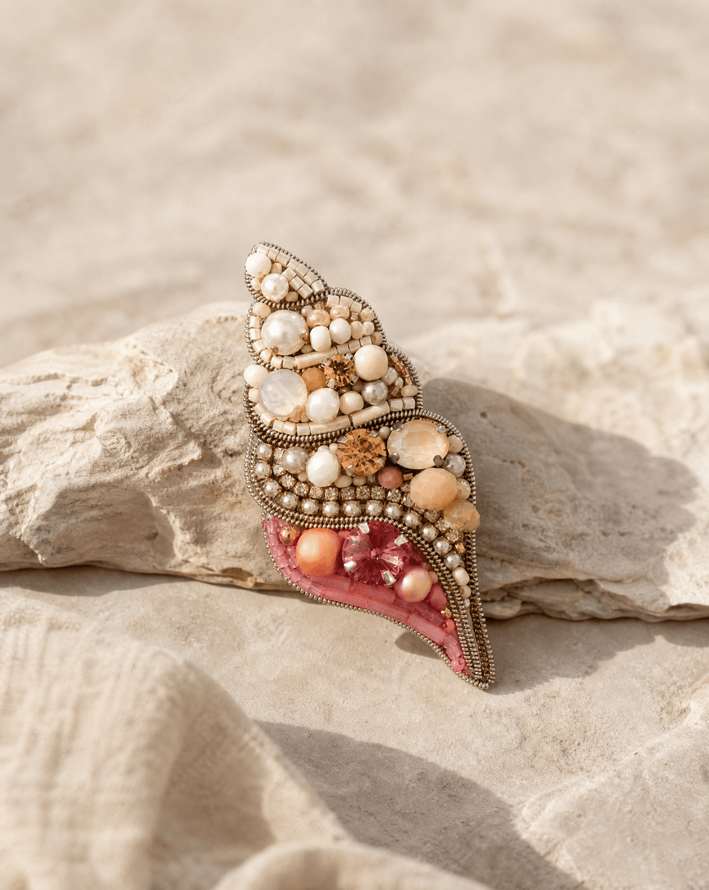 Sea Shell Brooch - Anne Sidora Unique Poetic gift boutique in Los Cabos