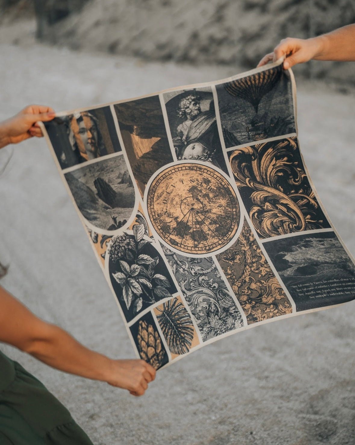 Silk scarf Conquista - Anne Sidora Unique Poetic gift boutique in Los Cabos
