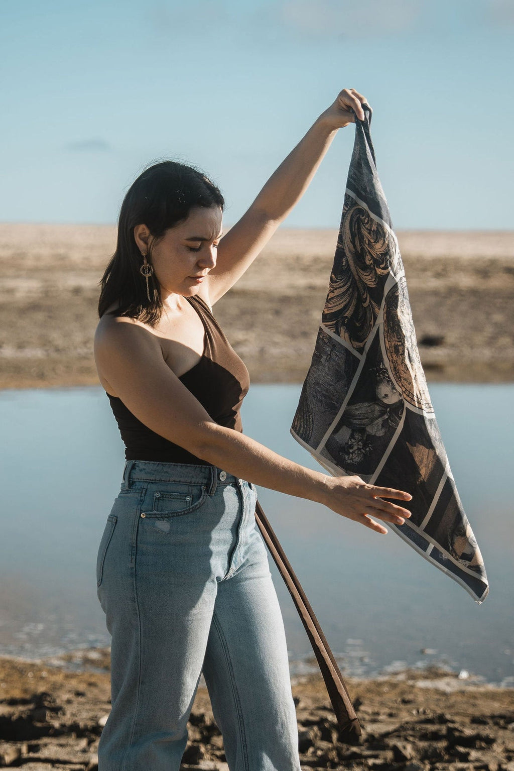 Silk scarf Conquista - Anne Sidora Unique Poetic gift boutique in Los Cabos