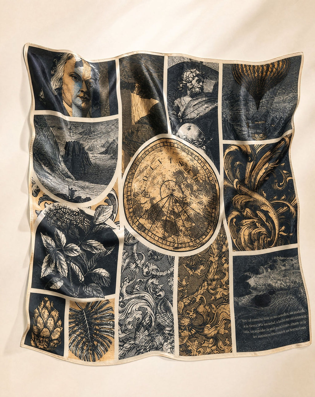 Silk scarf Conquista - Anne Sidora Unique Poetic gift boutique in Los Cabos
