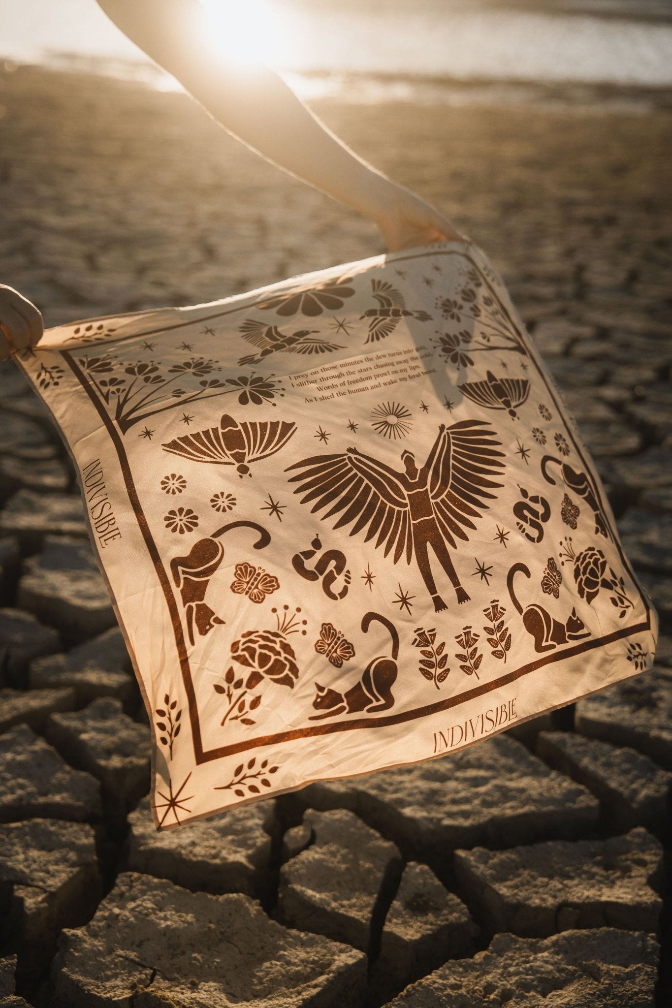 Silk Scarf Instinto Animal - Día - Anne Sidora Unique Poetic gift boutique in Los Cabos