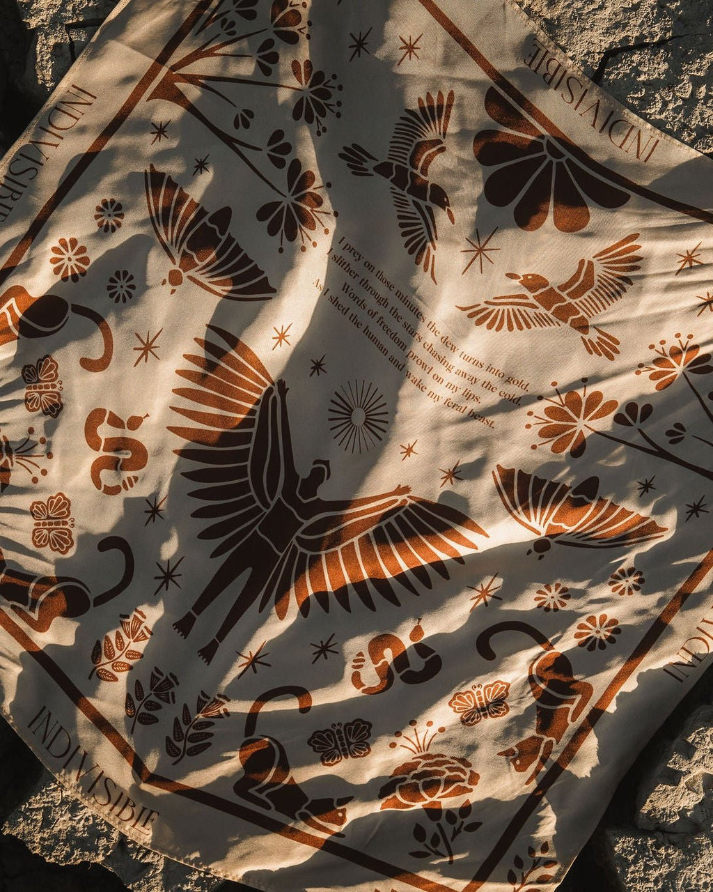 Silk Scarf Instinto Animal - Día - Anne Sidora Unique Poetic gift boutique in Los Cabos