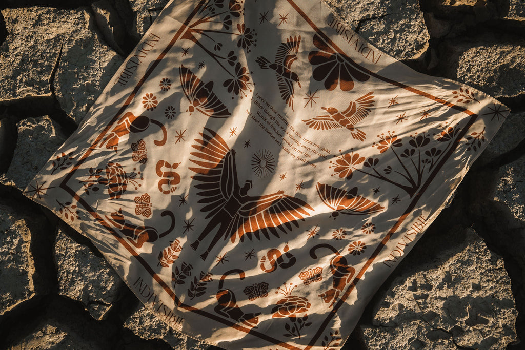 Silk Scarf Instinto Animal - Día - Anne Sidora Unique Poetic gift boutique in Los Cabos