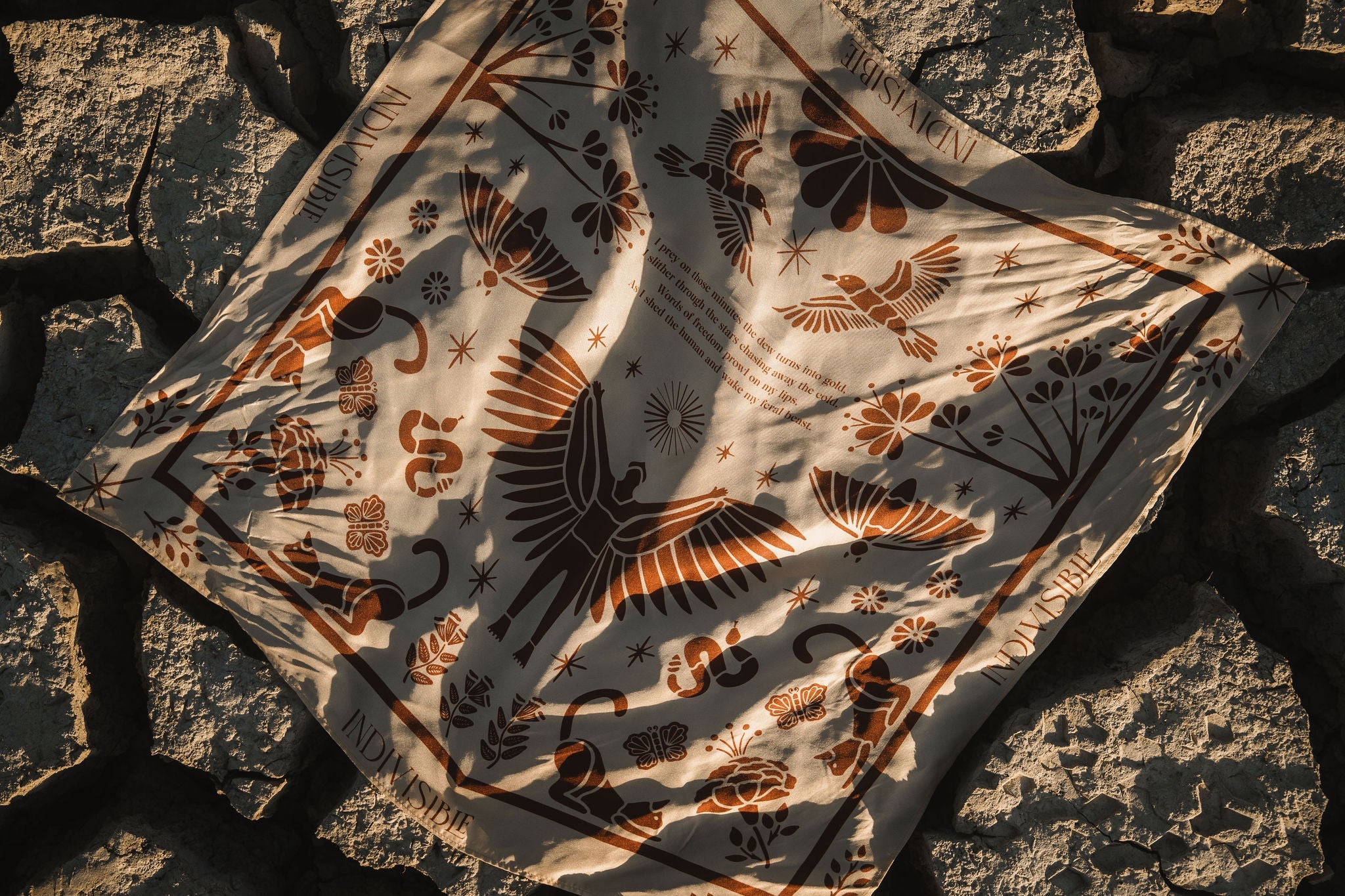 Silk Scarf Instinto Animal - Día - Anne Sidora Unique Poetic gift boutique in Los Cabos