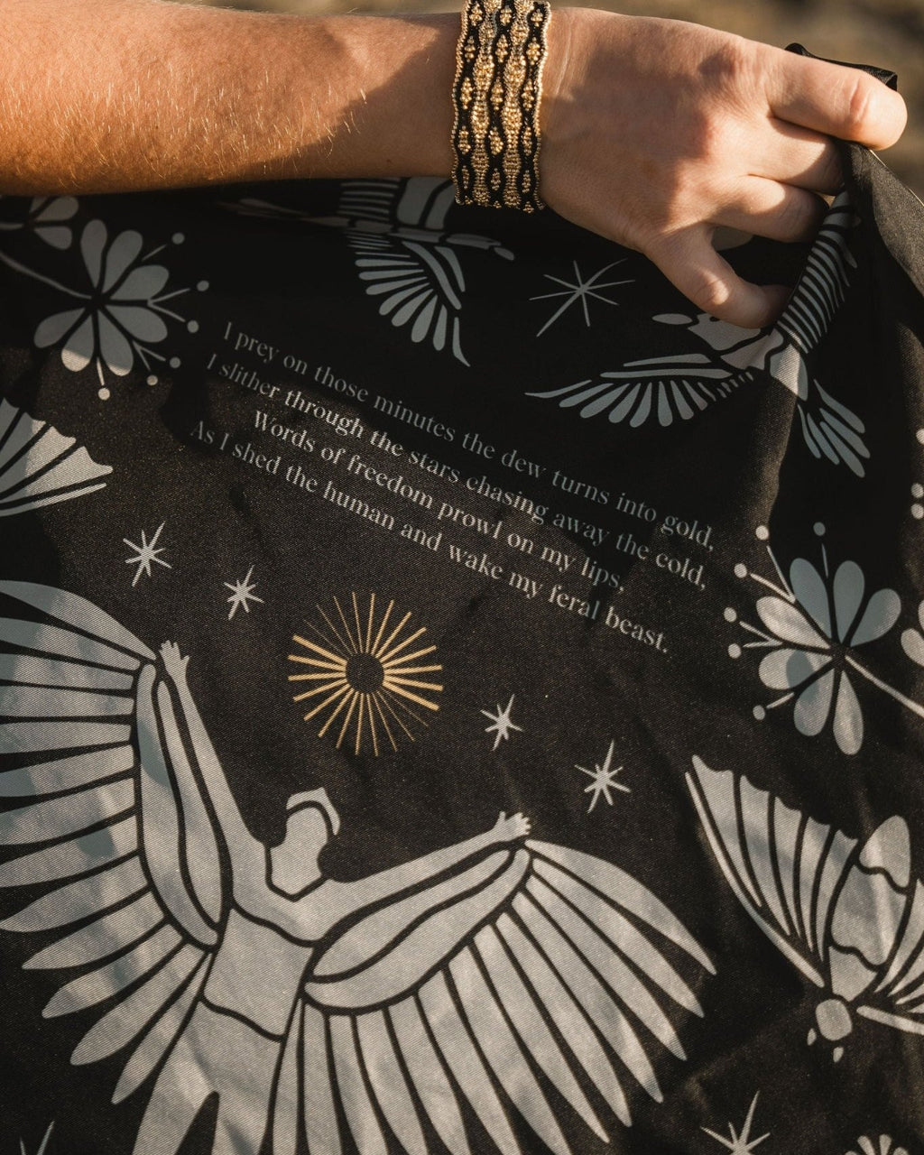 Silk Scarf Instinto Animal - Night - Anne Sidora Unique Poetic gift boutique in Los Cabos