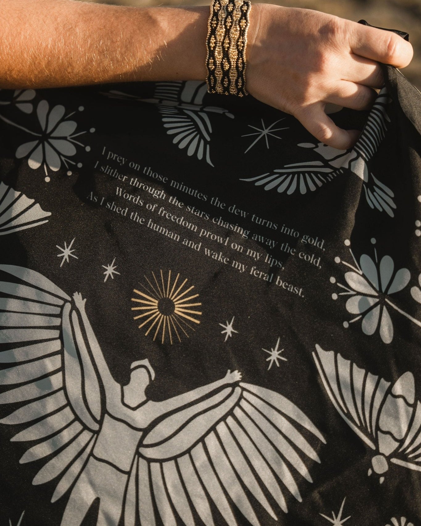 Silk Scarf Instinto Animal - Night - Anne Sidora Unique Poetic gift boutique in Los Cabos