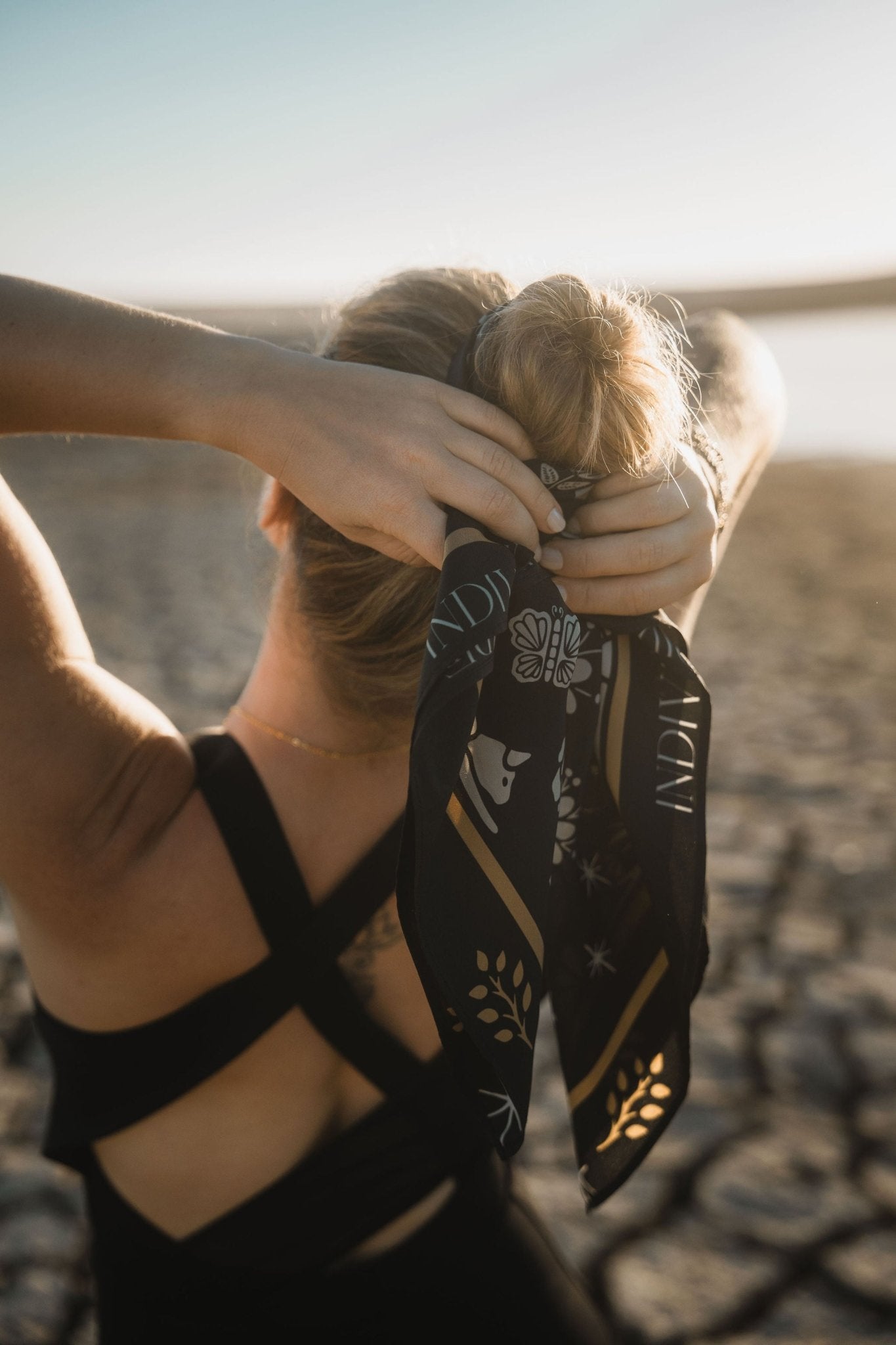 Silk Scarf Instinto Animal - Night - Anne Sidora Unique Poetic gift boutique in Los Cabos