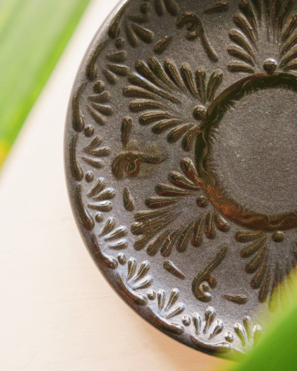 Talavera Black Plate - Anne Sidora Unique Poetic gift boutique in Los Cabos