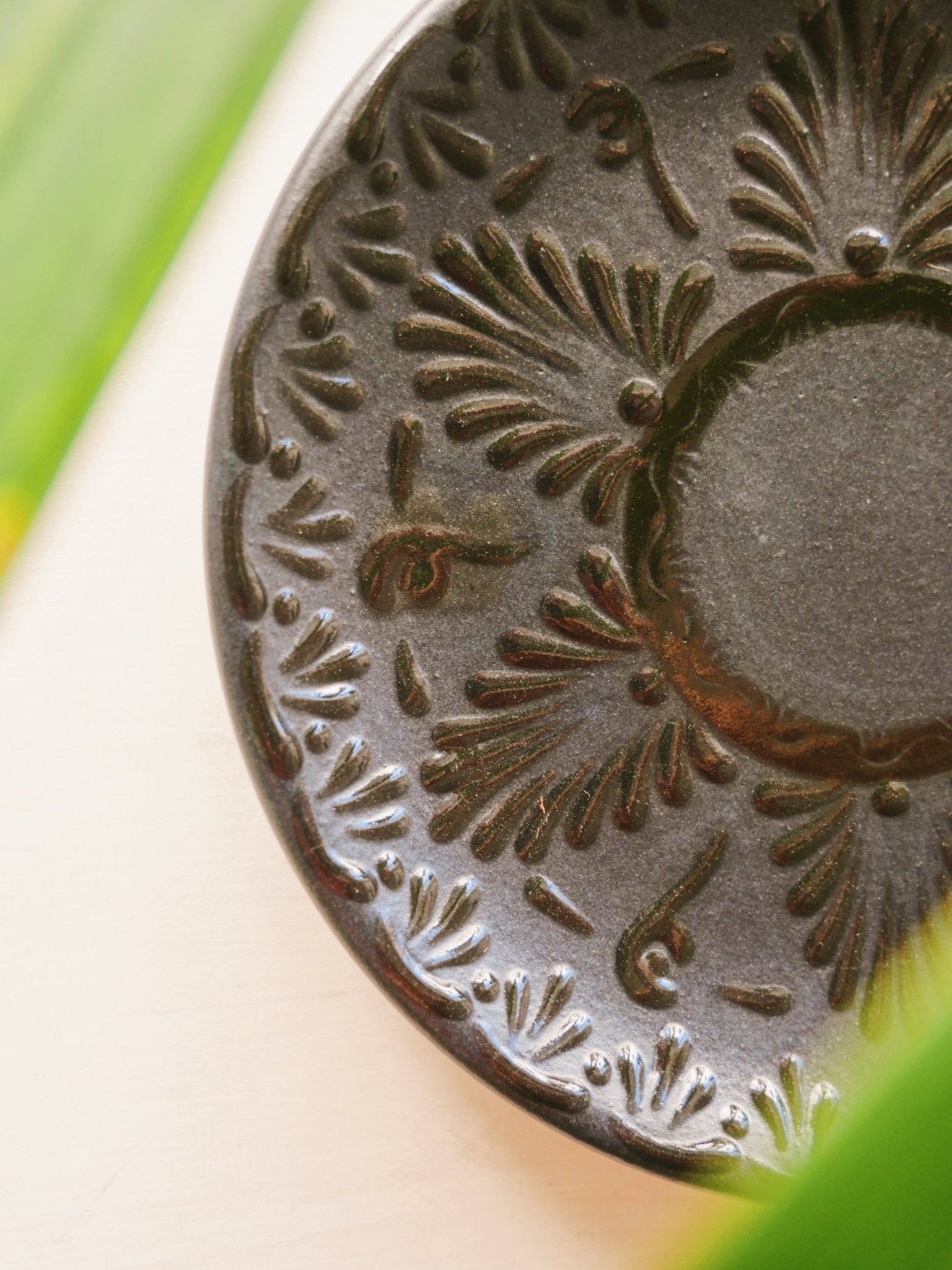 Talavera Black Plate - Anne Sidora Unique Poetic gift boutique in Los Cabos