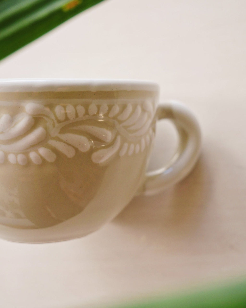 Talavera White Tea Cup - Anne Sidora Unique Poetic gift boutique in Los Cabos