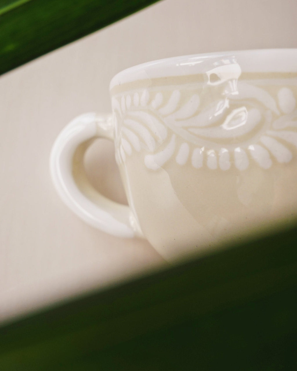 Talavera White Tea Cup - Anne Sidora Unique Poetic gift boutique in Los Cabos