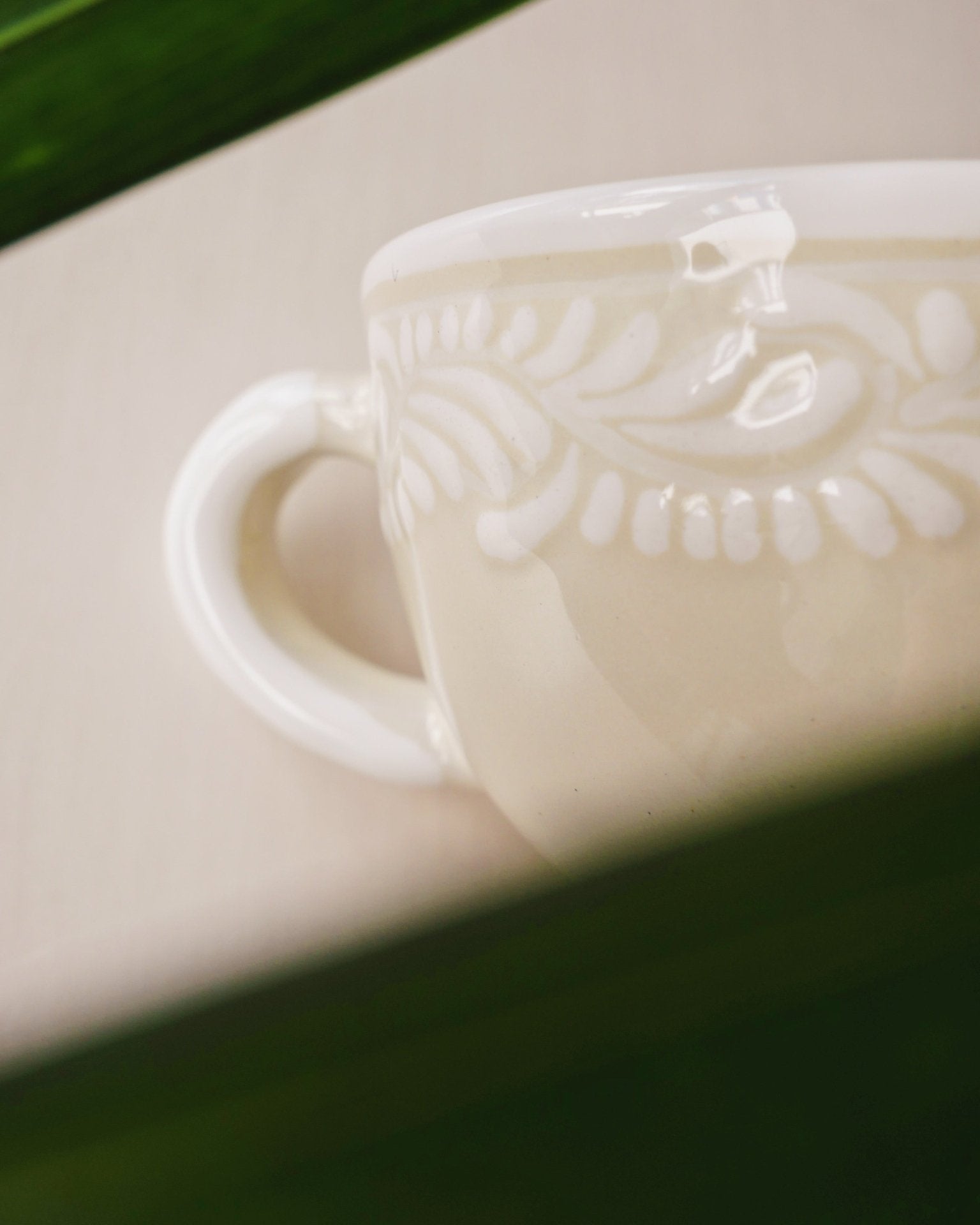 Talavera White Tea Cup - Anne Sidora Unique Poetic gift boutique in Los Cabos