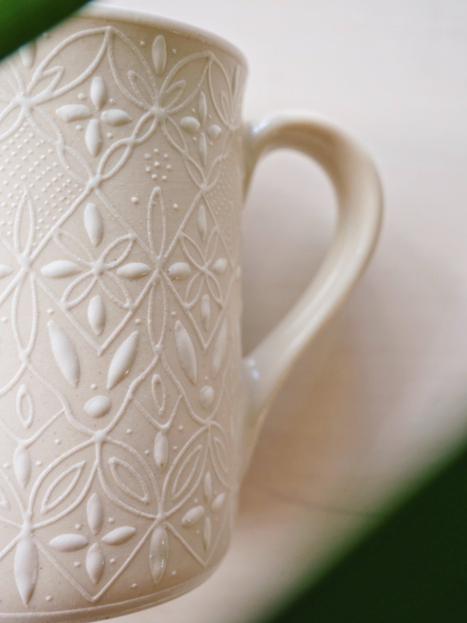 White Flower Mugs - Anne Sidora Unique Poetic gift boutique in Los Cabos