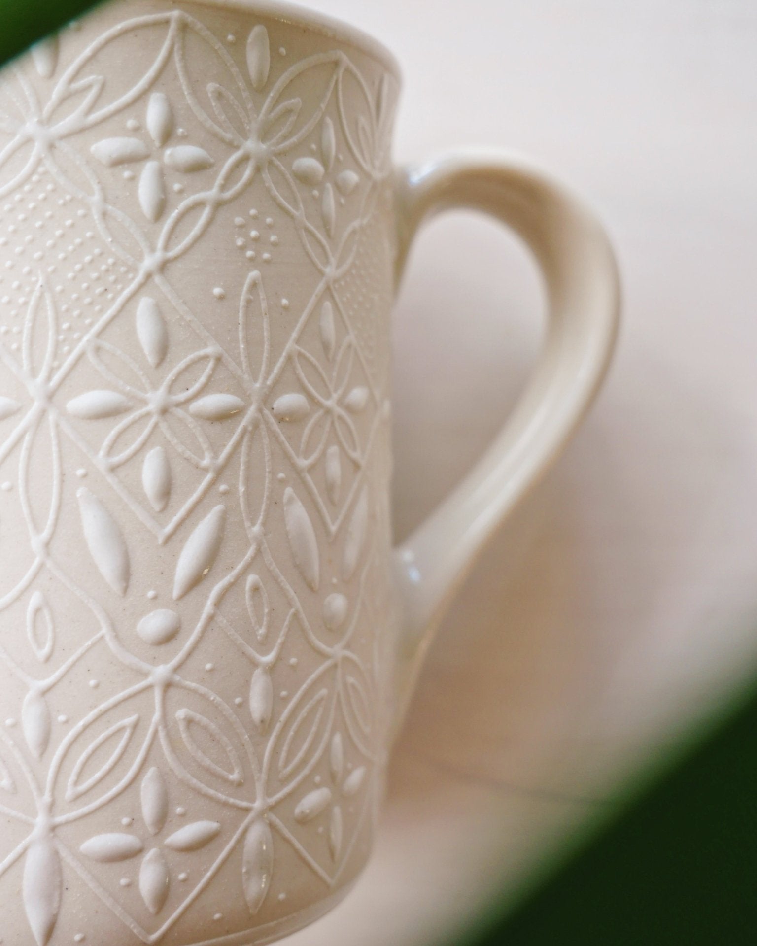 White Flower Mugs - Anne Sidora Unique Poetic gift boutique in Los Cabos