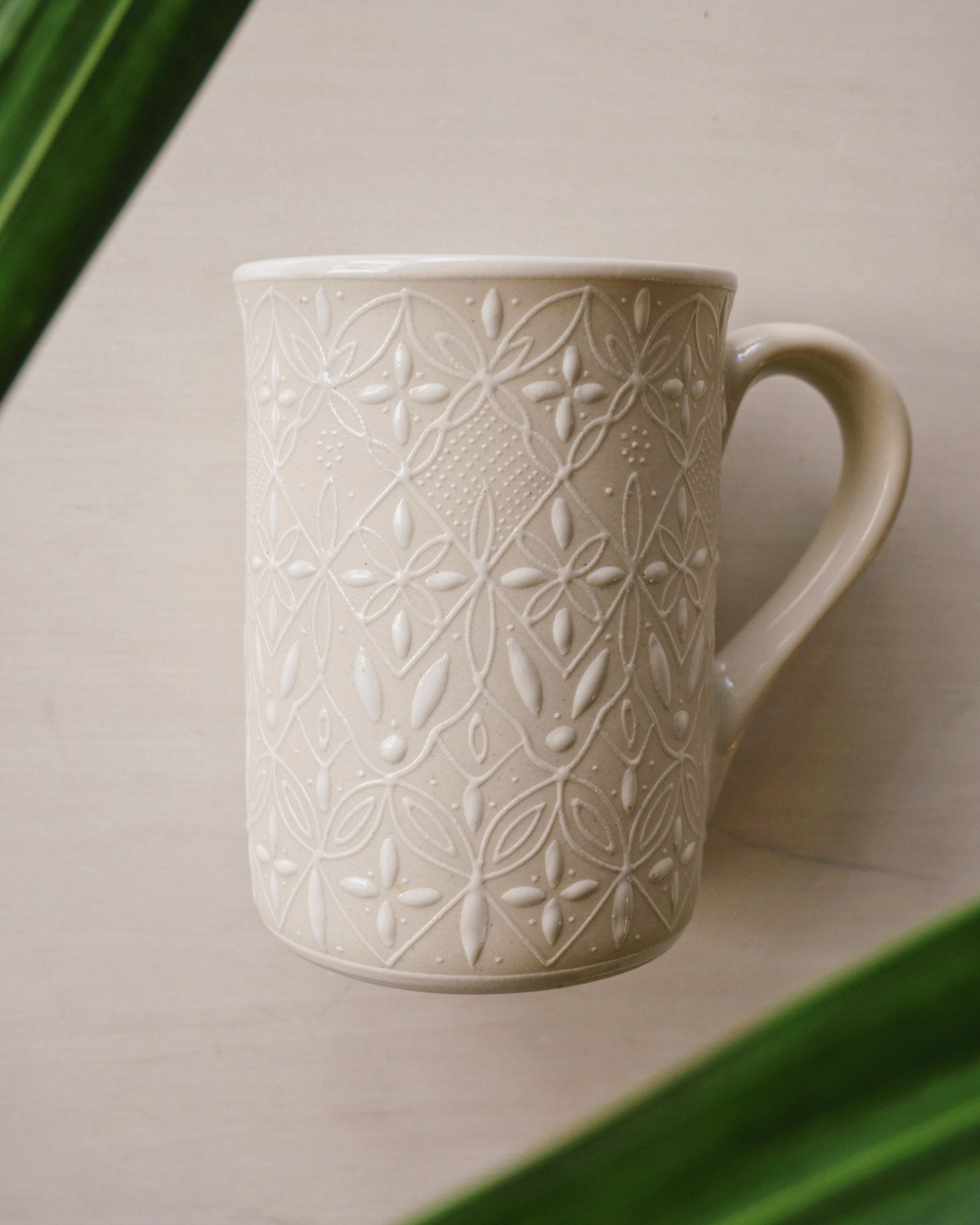 White Flower Mugs - Anne Sidora Unique Poetic gift boutique in Los Cabos