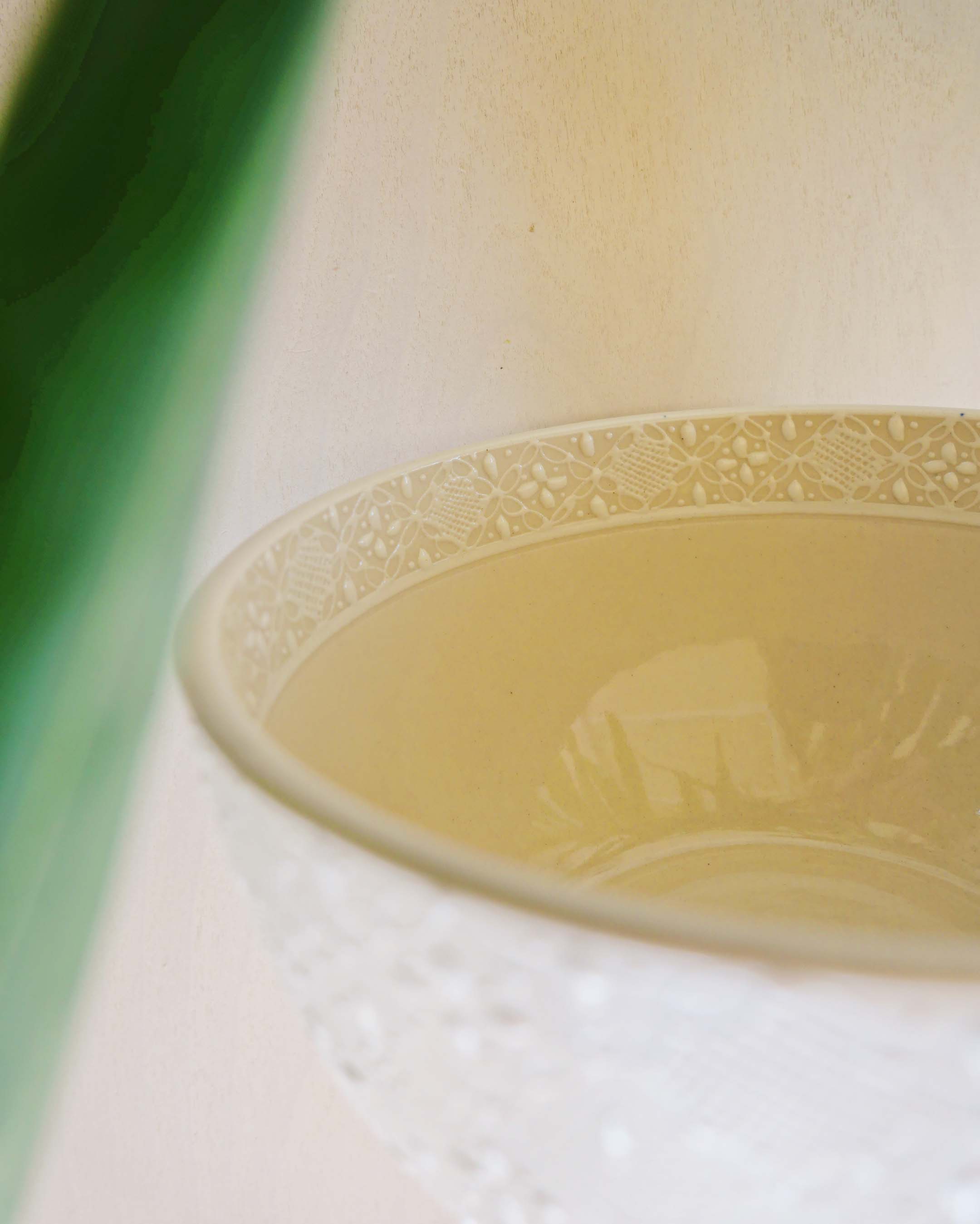 white ceramic bowl made in mexico 