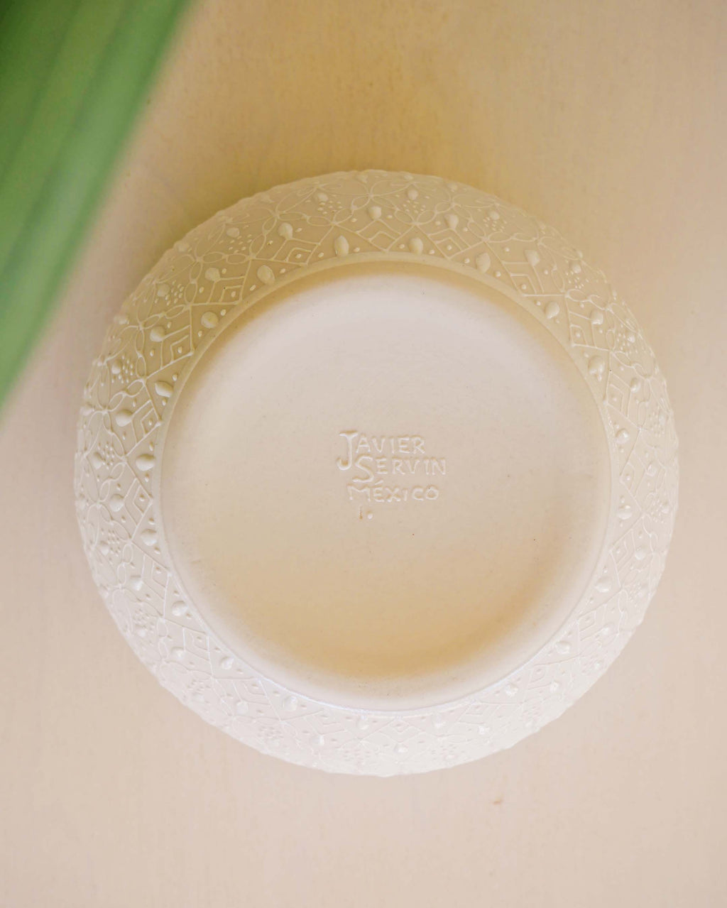 white ceramic bowl made in mexico 