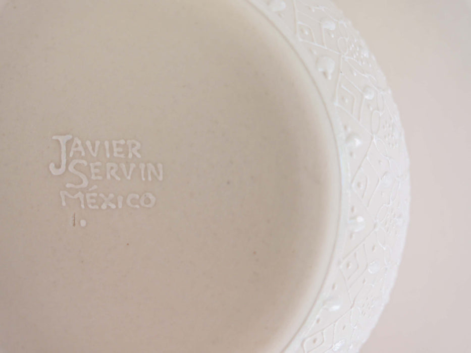 white ceramic bowl made in mexico 