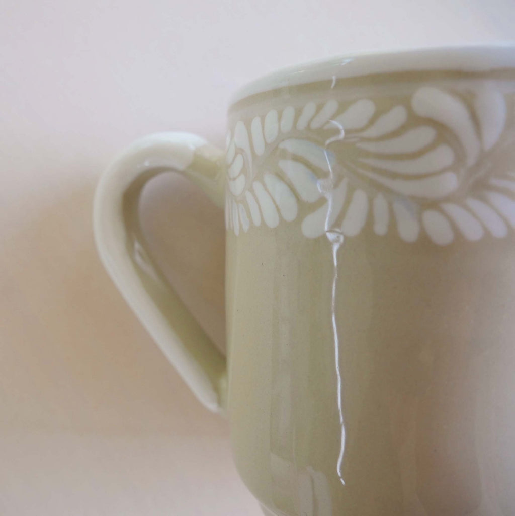 White Talavera Mug - Anne Sidora Unique Poetic gift boutique in Los Cabos